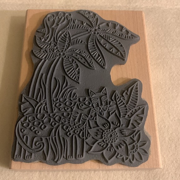 Leopard Jungle Large Rubber Stamp - Picture 2 of 2
